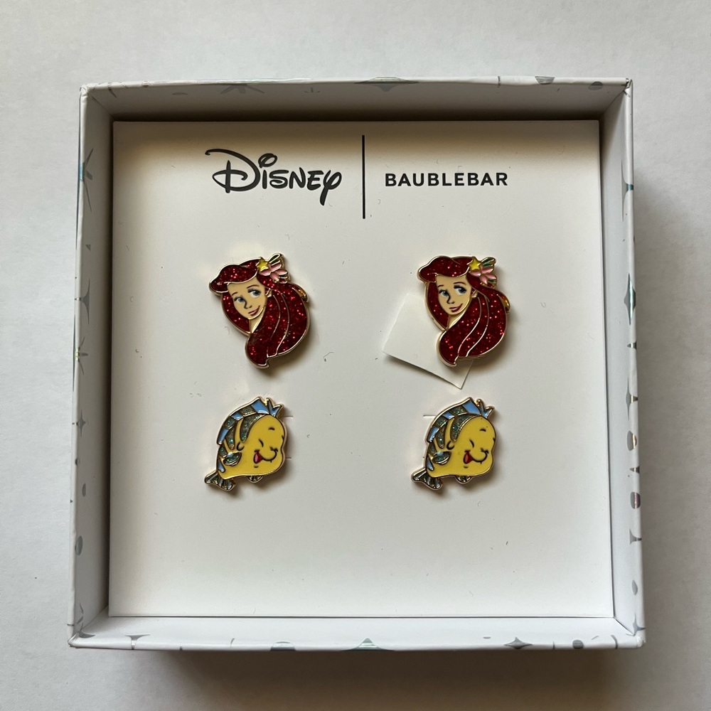 Disney BaubleBar Princess Ariel and Flounder Earrings Set of 2 - Picture 1 of 1